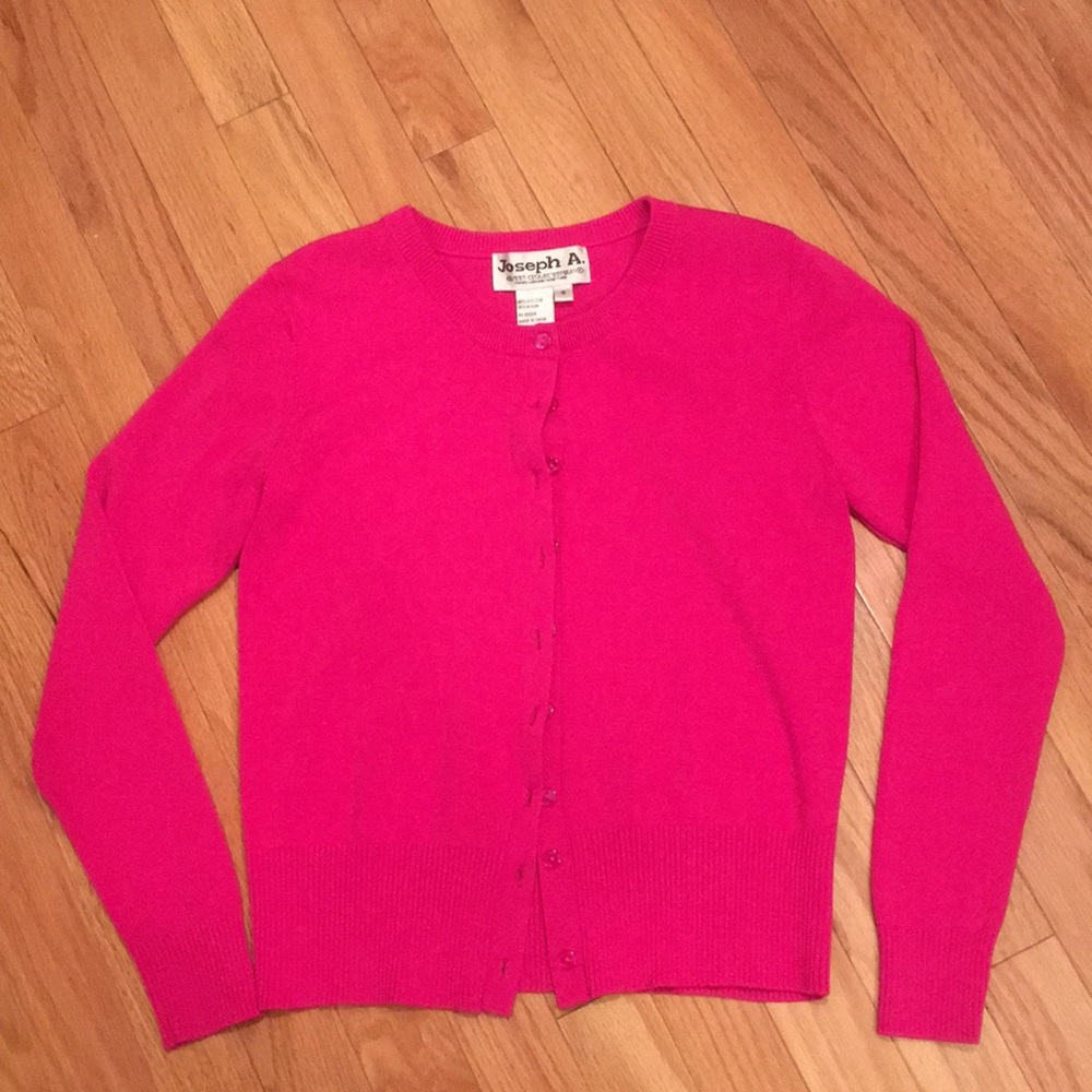Hot Pink Long Sleeve Cardigan Sweater